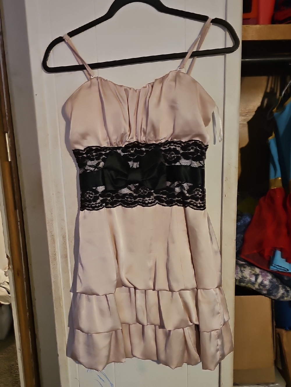 Valleygirl Blush Satin Cami with Delicate Trim